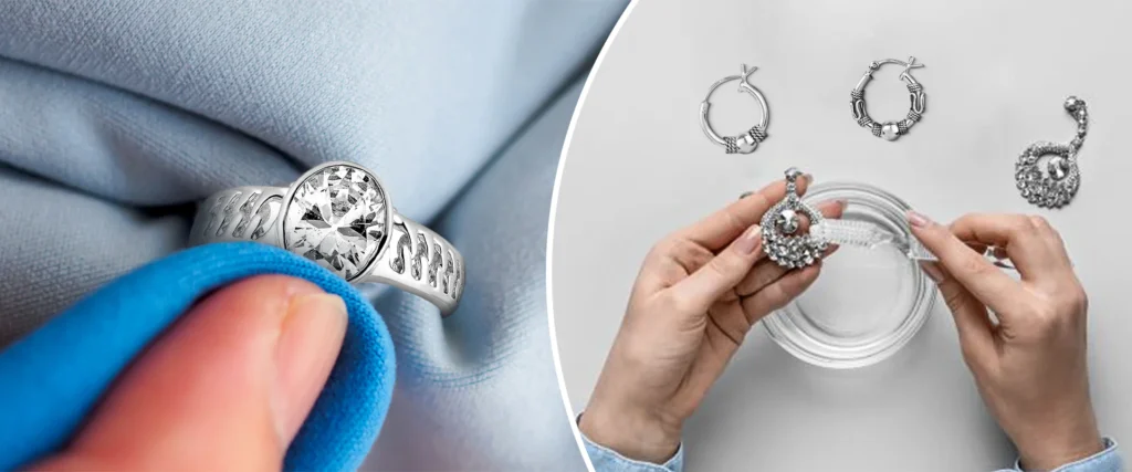 Steps to clean and store silver jewelry safely